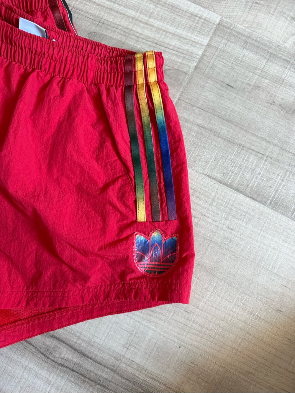 Adidas rainbow track shorts